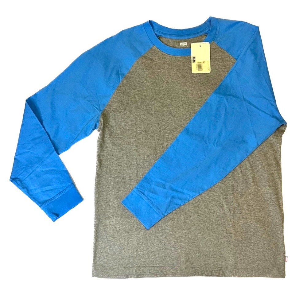 😎👕NWT Levi’s Two tone Blue & Gray Long Sleeve T-Shirt Size US Medium 👕😎